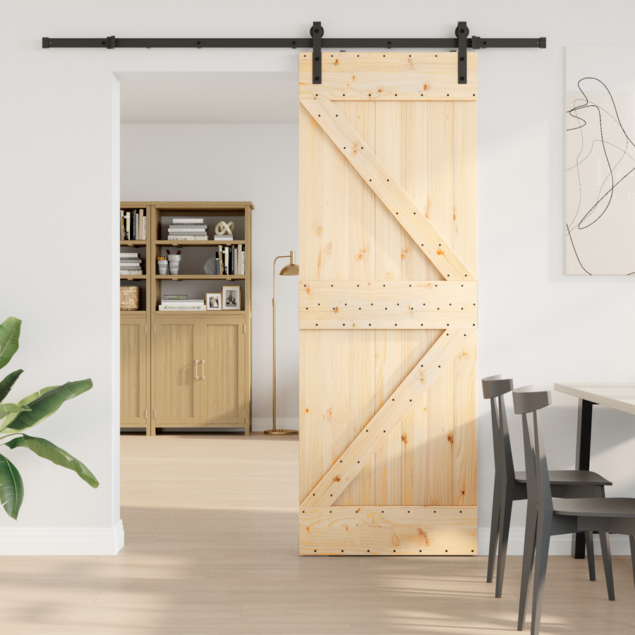 Sliding Door NARVIK 70 x 210 cm (213.5 cm) Natural and Black