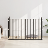 Dog Gate 4 pcs Black 80 x 100 cm Galvanised Steel