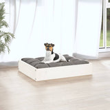 Dog Bed White 51.5x44x9 cm Solid Wood Pine - Side View
