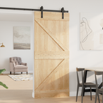 Door NARVIK 90 x 210 cm Solid Pine Wood (Untreated) Natural