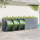 Wheelie Bin Storage for 6 Bins Light Grey 408 x 77,5 x 121,5 cm - Top-Down View