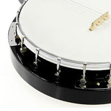 Karrera 5-String Resonator Banjo - Black - Low Angle