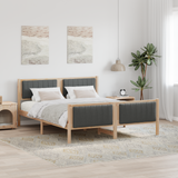 Bed frame Brown and dark grey 150 x 200 cm Solid pine wood - Side View