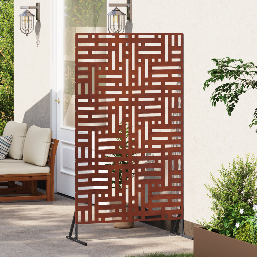 Privacy Screen 100 x 50 x 180 cm Weathering Steel Rusty