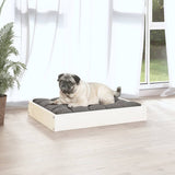 Dog Bed White 61.5x49x9 cm Solid Wood Pine - Side View