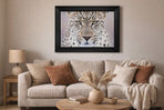 Leopard Portrait Wall Art 110x80cmh. African-themed artwork. Solid  Hardwood Frame. High quality appearance.