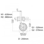 AL-KO 10-inch 623660XP3 Heavy-Duty Solid Tyre Jockey Wheel
