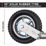 AL-KO 10-inch 623660XP3 Heavy-Duty Solid Tyre Jockey Wheel
