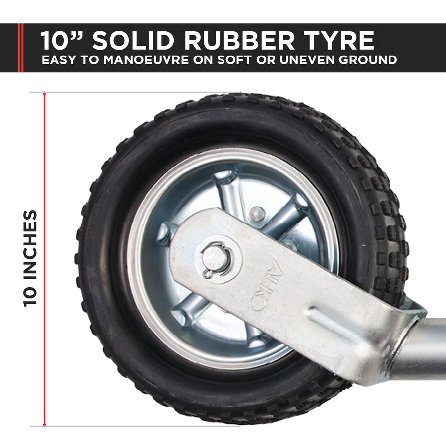 AL-KO 10-inch 623660XP3 Heavy-Duty Solid Tyre Jockey Wheel