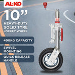 AL-KO 10-inch 623660XP3 Heavy-Duty Solid Tyre Jockey Wheel