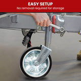 AL-KO 8-inch Swing Up Jockey Wheel with Large Swivel Bracket - Close-Up Angle