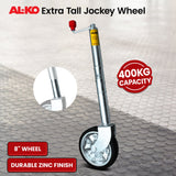 AL-KO Premium 8in Extra Tall Jockey Wheel 628300 - 45-Degree Angle