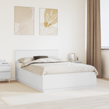 Bed Frame with Headboard White 150 x 200 cm Engineered Wood - Front View