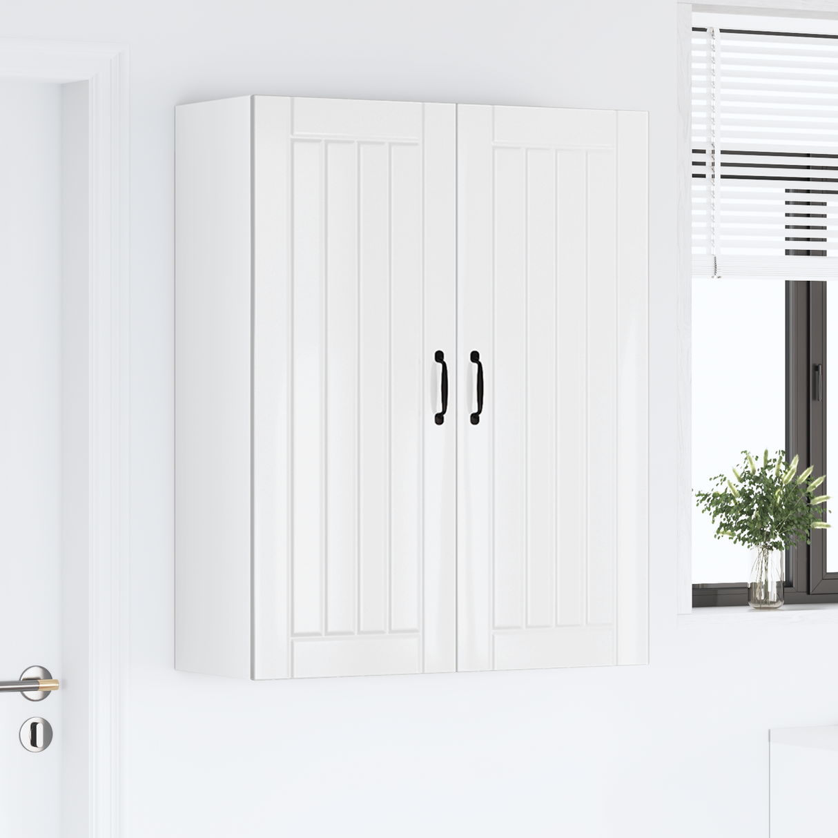 Wall Cabinet LUCCA High Gloss White 80 x 31 x 100 cm