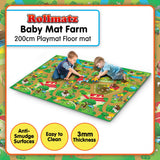 Rollmatz Farm Design Baby Kids Floor Play Mat 200cm x 120cm - Rear View