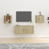 Wall Mounted TV Cabinets 2 pcs Sonoma Oak 40x34.5x40 cm - Front View