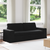 Sofa Black 222 x 80 x 82 cm Fabric - Front View