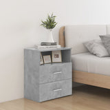 Bed Cabinets 2 pcs Concrete Grey 50x32x60cm - Front View