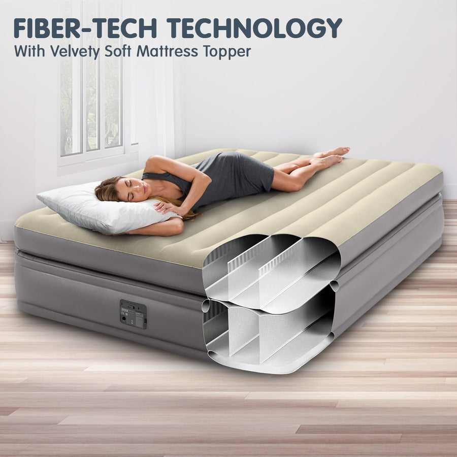 Intex Prime Comfort Queen Air Bed with Electric Pump 64164AN