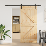 Sliding Door NARVIK 100 x 210 cm (213.5 cm) Natural and Black
