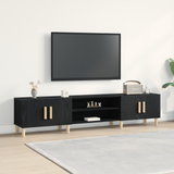 TV Cabinet Black Oak 180 x 31,5 x 40 cm Engineered Wood - Side View