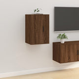 Wall Mounted TV Cabinets 2 pcs Brown Oak 40x34.5x60 cm - Side View