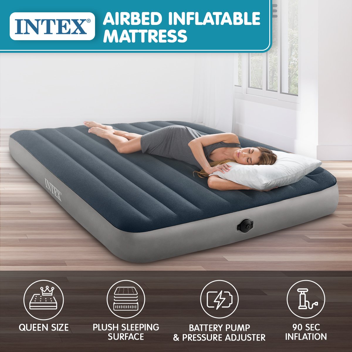Intex DuraBeam Queen Air Bed 64783 Inflatable Mattress