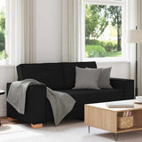 2-Seater Sofa Black 180x78x84 cm Fabric - Front View