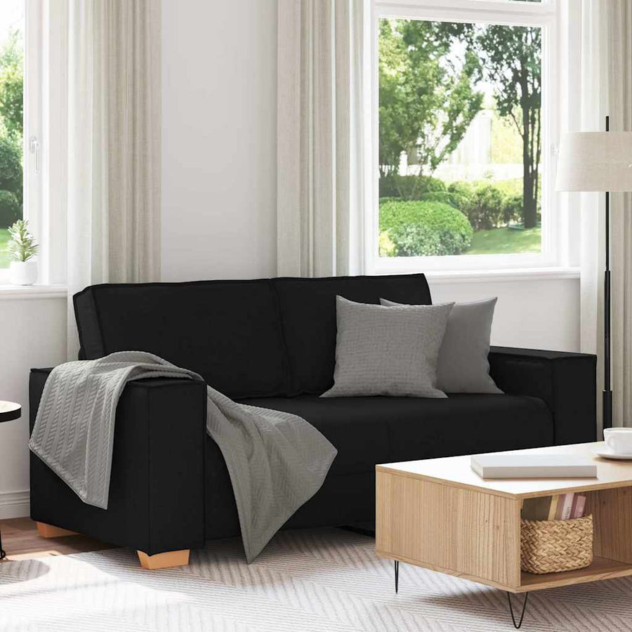 2-Seater Sofa Black 180x78x84 cm Fabric