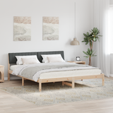 Bed frame Brown and dark grey 180 x 200 cm Solid pine wood - Side View