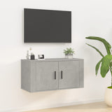 Wall Mounted TV Cabinet Concrete Grey 80x34.5x40 cm - Front View