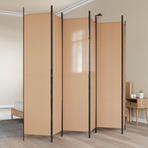 6-Panel Room Divider Beige 300 x 220 cm Fabric
