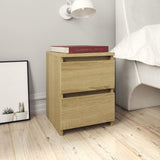 Bedside Cabinet Sonoma Oak 30x30x40 cm Engineered Wood - Front View