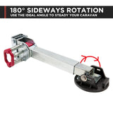 2x AL-KO 590mm Drop Down Stabiliser Leg Corner Fitted with Big Foot - Top-Down View