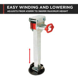2x AL-KO 590mm Drop Down Stabiliser Leg Corner Fitted with Big Foot - 45-Degree Angle