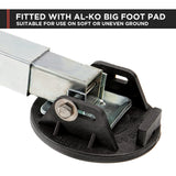 2x AL-KO 590mm Drop Down Stabiliser Leg Corner Fitted with Big Foot - Rear View