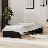Bed Frame without Mattress Black Solid Wood 90x190 cm - Front View