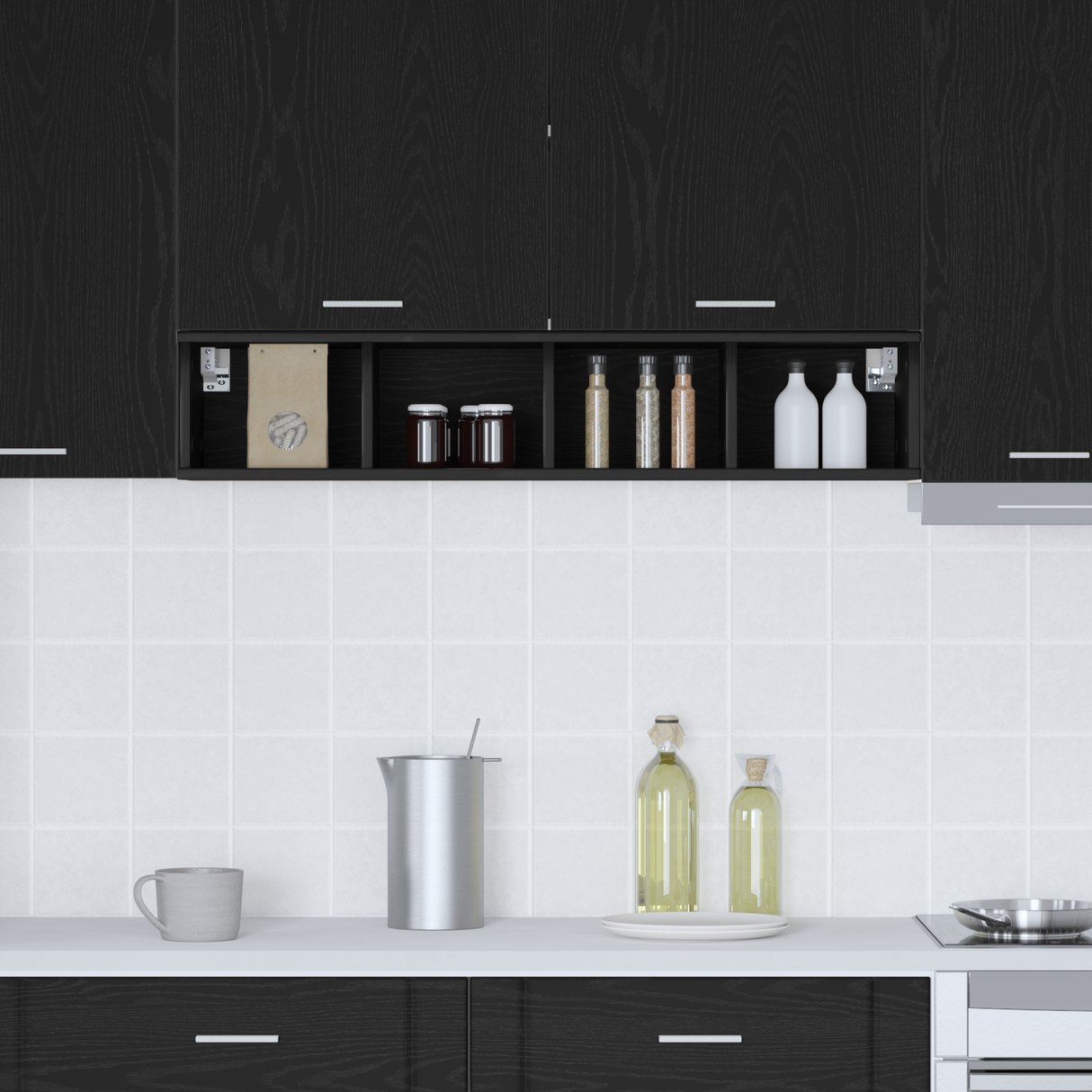 Hanging Cabinet Black Oak 20 x 29,5 x 100 cm Engineered Wood