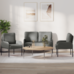 Sofa Sets 3 pcs Dark Grey Plywood