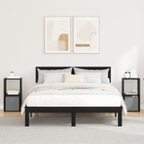 Bedside Table with Drawer 2 pcs Black Oak 30.5 x 27 x 59.5 cm - Side View