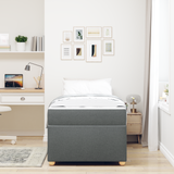 Bed Frame with Mattress Dark Grey 90 x 190 cm Fabric