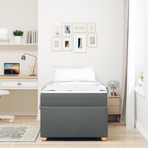 Bed Frame with Mattress Dark Grey 90 x 190 cm Fabric