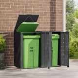 Wheelie Bin Storage for 2 Bins Anthracite 138x79x117 cm Steel - Side View