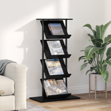 Magazine Rack Black Oak 68 x 40 x 123.5 cm Engineered Wood - Side View