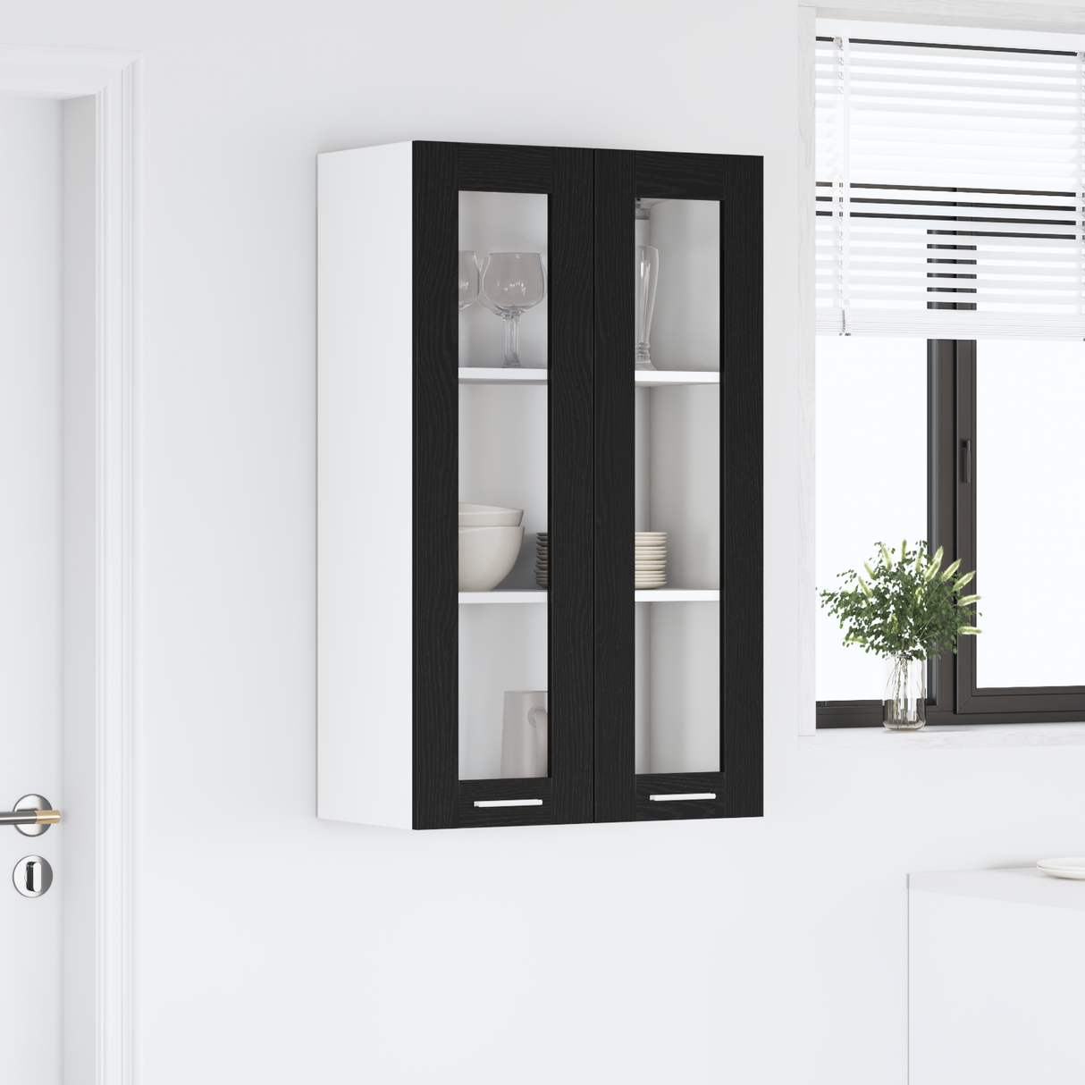 Hanging Cabinet Riga Black Oak 60 x 31 x 100 cm Engineered Wood