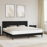 Bed Frame Black 180 x 200 cm Faux Leather - Side View
