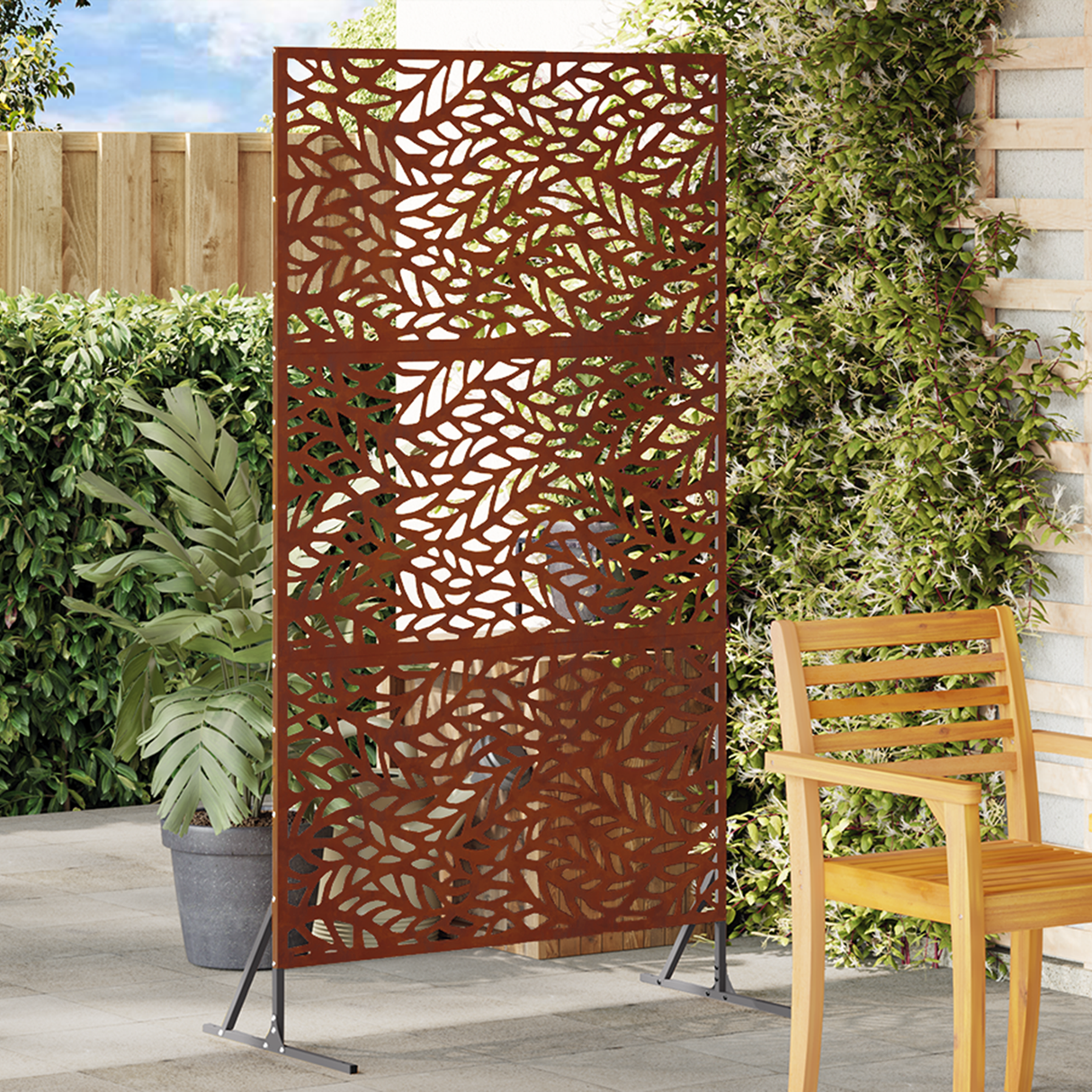 Privacy Screen 100 x 50 x 180 cm Weathering Steel Rusty