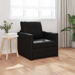 Sofa Bed Black 74 x 77 x 81 cm Artificial Leather