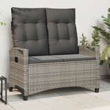 Garden Bench with Pillow Grey and Dark Grey 105 x 60 x 112 cm - Front View