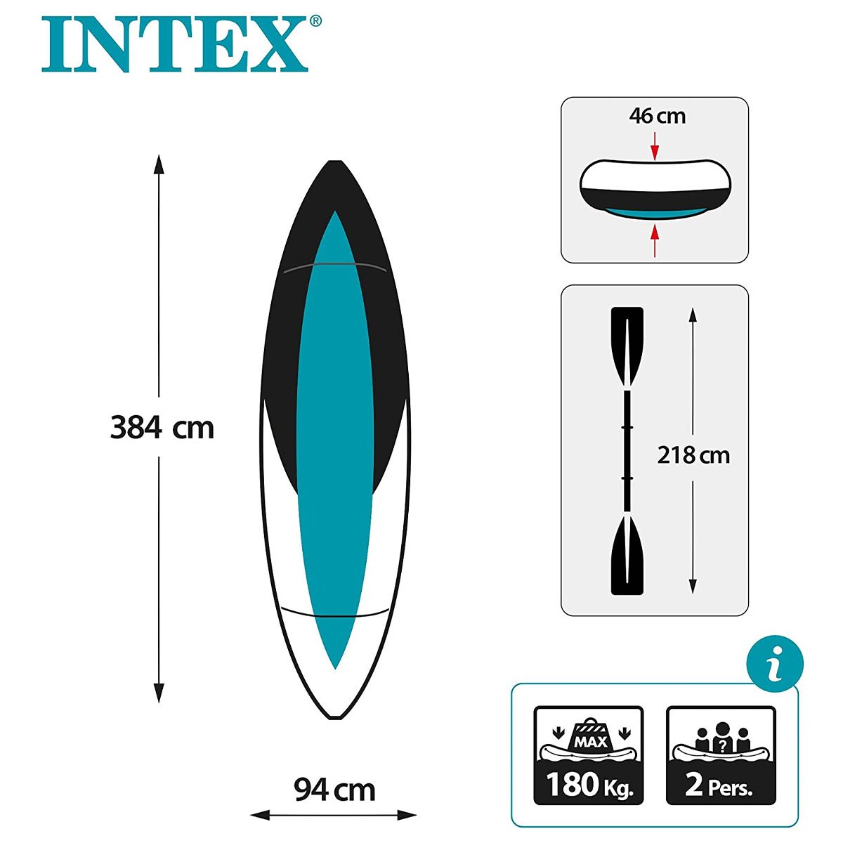 Intex Excursion Pro K2 2-Person Inflatable Kayak